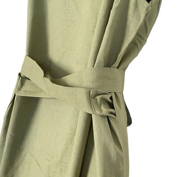 Andie Armona Ivy Green Sleeveless Wrap Linen Rayon Maxi Dress Sz M NWT - Picture 7 of 12